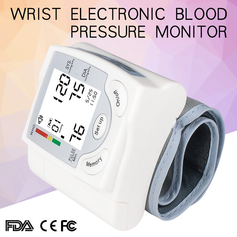 Electronic Blood Pressure Monitor English Wrist Measuring Instrument Gift